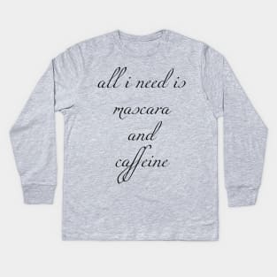 mascara and caffeine Kids Long Sleeve T-Shirt